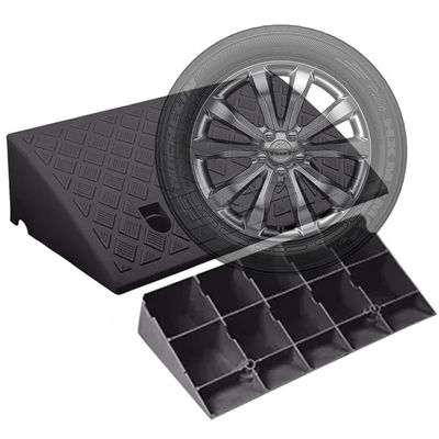ZJIEX 2" 3" Rise Rubber Threshold Ramp for Driveways, Non-Slip Kerb Ramp, Heavy Duty Wheelchair Ramps, for Scooter, Sweeper, Pets, Bike, Gentle Slope (Color : Black, Size : 49x22x5cm/19x8.7x2in)