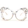 mincl Oversized Cat Eye bling Rhinestones Reading Glasses Female Crystal Frame Eyewear Diamond Reader for Women (brown, 0, multiplier_x) view 1