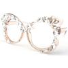 mincl Oversized Cat Eye bling Rhinestones Reading Glasses Female Crystal Frame Eyewear Diamond Reader for Women (brown, 0, multiplier_x) view 2