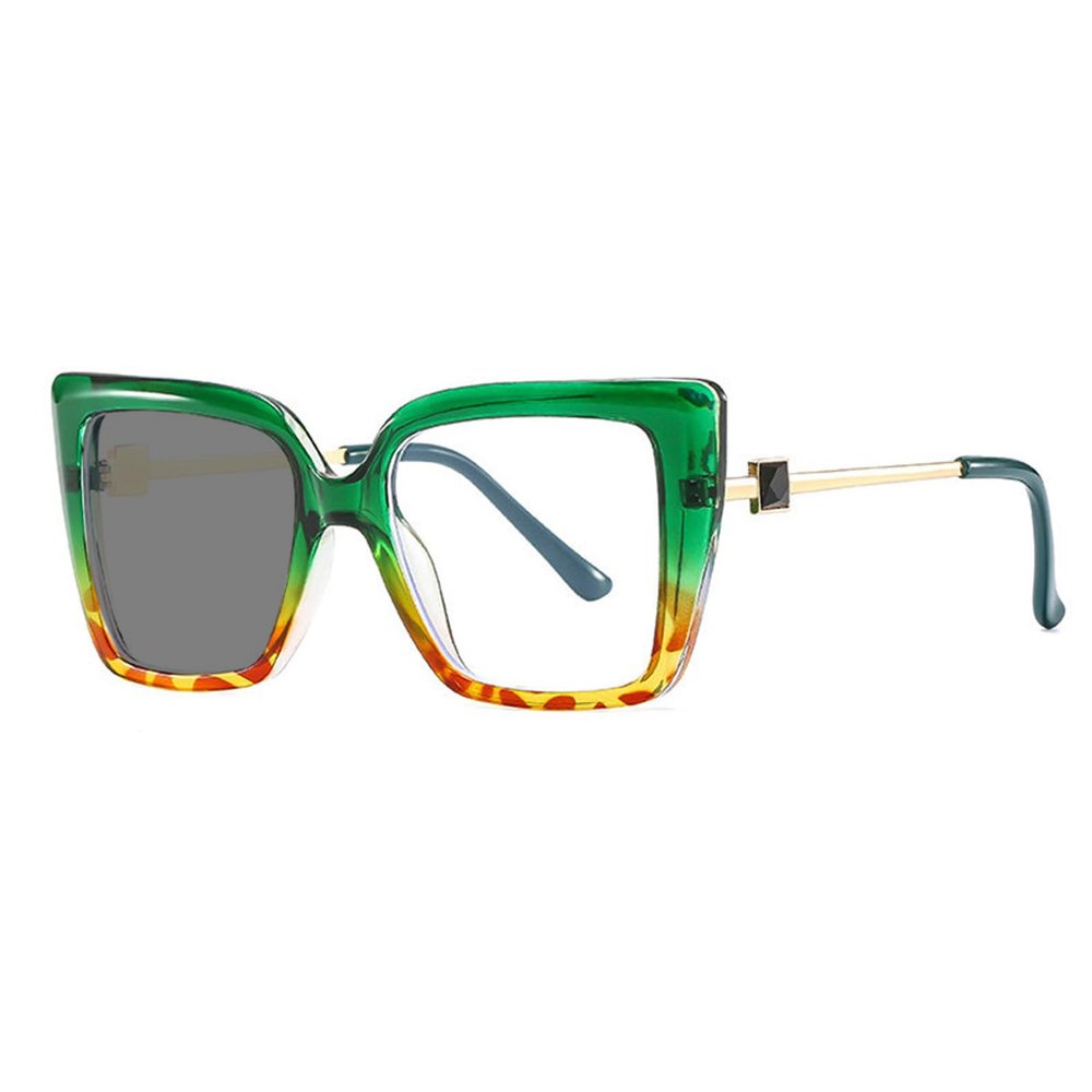 Oversized Square Bling Rhinestone full lens Reading Glasses for Women Transition Photochromic Sunglasses Reader (green, 2.5, multiplier_x)