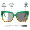 Oversized Square Bling Rhinestone full lens Reading Glasses for Women Transition Photochromic Sunglasses Reader (green, 2.5, multiplier_x) view 2