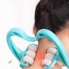 Cervical Massager Manual Shoulder and Neck Massage Multifunctional Neck Massage for Neck Pain Relief (Blue) view 4