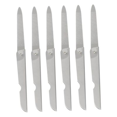 FOMIYES 6pcs Men's Nail File Set Stainless Steel Nail File Buffer Clipper Manicure Tools