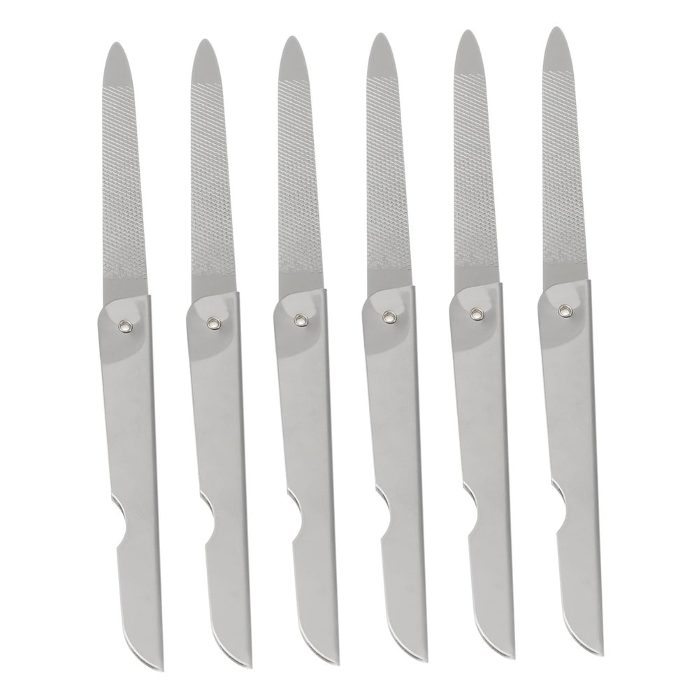 FOMIYES 6pcs Men's Nail File Set Stainless Steel Nail File Buffer Clipper Manicure Tools