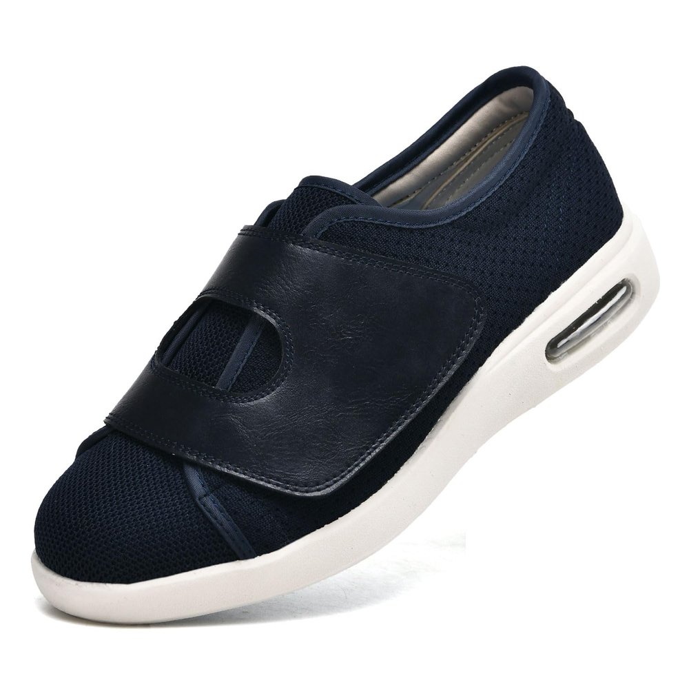 JITUUE Diabetic Shoes for Elderly Men Large Size Wide Adjustable Closure for Men Walking Shoes Edema Plantar Fasciitis Bunions Arthritis Swollen Feet Seniors Tennis Skechers(Blue,12.5
