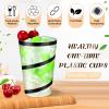 Bokon 100 Pcs 12 oz Rimmed Swirl Clear Plastic Cups with Rim Fancy Disposable Tumblers Cups Plastic Wine Glasses Elegant Wedding Tumblers for Party Holiday(Black Swirl) view 3