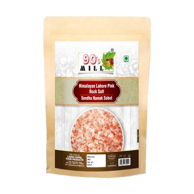 90's MILL Sabut Himalayan Pink Rock Salt | 100% Pure Whole Pink Salt Crystals with Natural Trace Minerals | Gourmet Quality Himalayan Rock Salt Chunks | For Healthy Cooking-850GM*1Pack