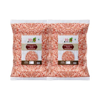 90's MILL Feng Shui Lahori Sendha Pink Crystals Salt Unrefined | Impurity Free Negative Energy Cleanser | Optically Sorted | Natural Pink Rock Salt | Use for Vastu Dosh Remedy-100GM*2Pack
