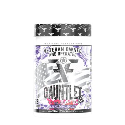 FRONTLINE FORMULATIONS Gauntlet Pre-Workout Powder, Explosive Workouts, Laser Focus, Mid Stim, Amazing Flavor, Veteran Owned and Operated (25 Servings, Grape Watermelon)
