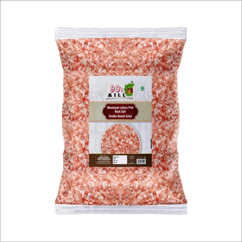 90's MILL Sabut Rock Salt | Premium Sendha Namak Sabut | with Natural Trace Minerals | Natural Saindhava Lavana Crystal Rock Salt | Whole Himalayan Pink Rock Salt Signature Quality-850GM*1Pack