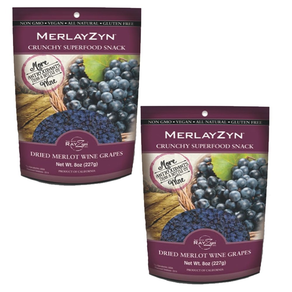 Wine RayZyn MerlayZyn Merlot Dried Wine Raisins Bag 8 oz (Pack of 2)