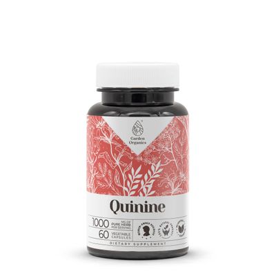 Garden Organics Quinine 60 Capsules | High-Potency Herbal Dietary Supplements | Made with Vegetable Capsules and Quinine (Cinchona officinalis) Dried Bark (60 Count)
