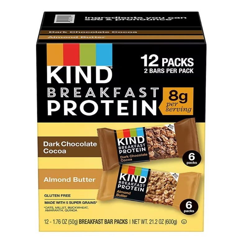 KIND Breakfast Protein Dark Chocolate Cocoa and Almond Butter (12 pk.)