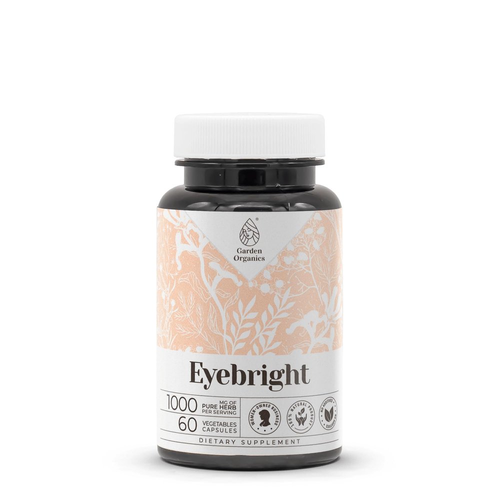 Garden Organics Eyebright 60 Capsules | High-Potency Herbal Dietary Supplements | Made with Vegetable Capsules and Eyebright (Euphrasia officinalis) Dried Herb (60 Count)