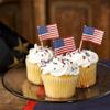 100 PCS American Flag Cupcake Toppers Mini 4th of July American Toothpick Flag Cupcake Picks Independence Day USA Patriotic Cake Decorations for American National Theme Birthday Party Supplies view 3
