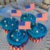 100 PCS American Flag Cupcake Toppers Mini 4th of July American Toothpick Flag Cupcake Picks Independence Day USA Patriotic Cake Decorations for American National Theme Birthday Party Supplies view 4