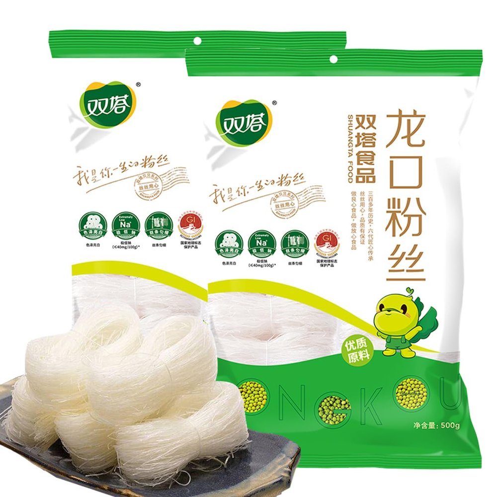 1000g LungKuw Mung Been Threads Noodle,Spicy Hot Fried glass noodles,hot pot baked fine bean thread noodles, pure mung beans made fine vermicelli rice noodles