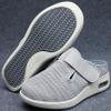 Womens Diabetic Shoes Wide Width Elderly Summer Walking Sandals Adjustable Strap Breathable Air Cushion Slippers for Plantar Fasciitis Bunions Swollen Feet (10, Pale Grey) view 4