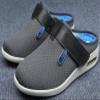 Womens Diabetic Shoes Wide Width Elderly Summer Walking Sandals Adjustable Strap Breathable Air Cushion Slippers for Plantar Fasciitis Bunions Swollen Feet (7.5, Deep Grey) view 3