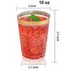 DaYammi 200 Pack Gold Plastic Cups 10 Oz Clear Cup Gold Rimmed Disposable Wine Glasses Fancy Disposable Party Cups Tumblers Drinking Cup Plastic Cocktail Glasses gold disposable cups for Party Wedding view 2