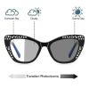 helena cat eye Transition Photochromic Bifocal Reading Glasses for women Hyperopia Eyeglasses Women Presbyopic Sunglasses (black, 2.5, multiplier_x) view 2