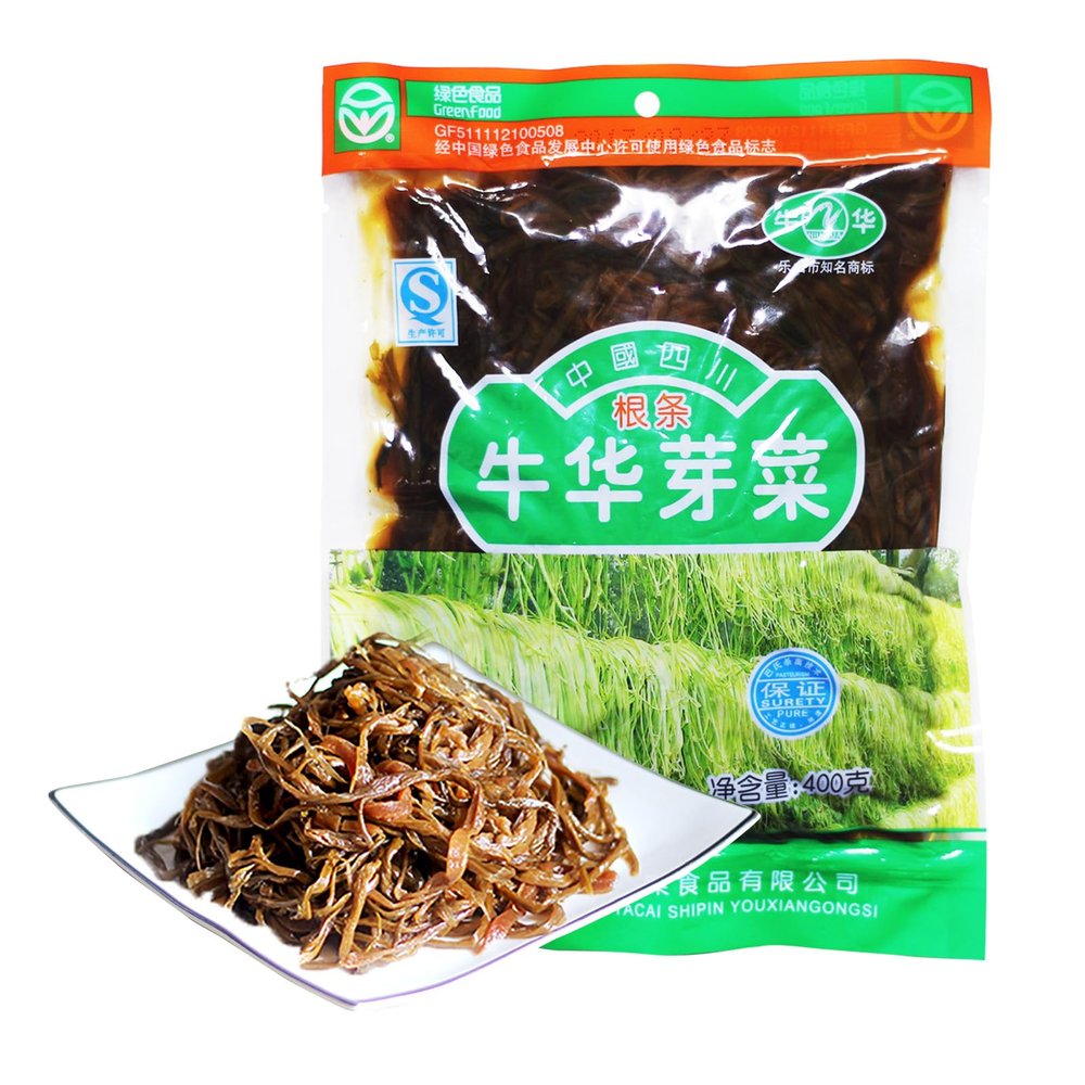 Bailinhou Root strip yacai sichuan preserved vegetables 14.10 oz(400g), mustard stem Dried Vegetable, Laotan fermentation, from szechuan, China