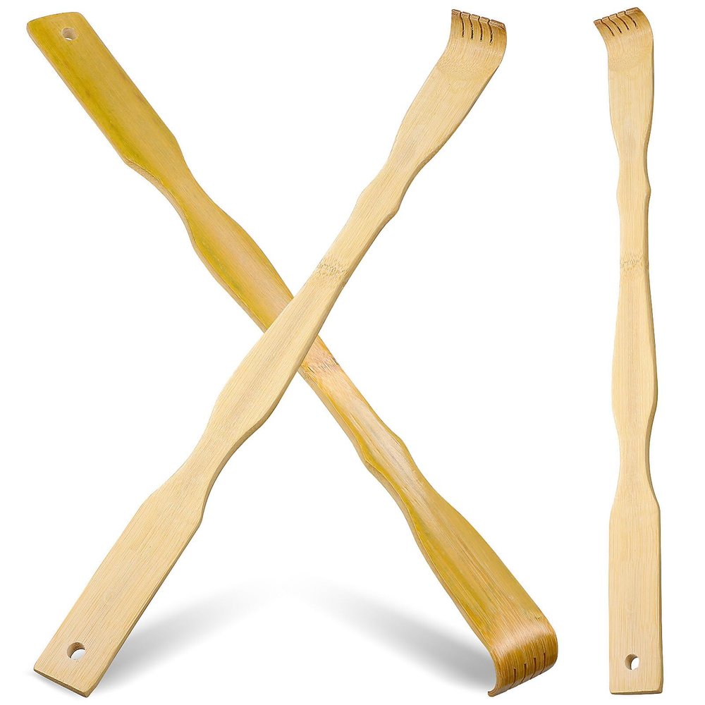Healifty Wooden Massager Tool 3pcs Wood Back Scratcher Bamboo Back Scratchers Body Self-Massager Extended Backscratchers Shoe Horn for Self-Treatment Back Itching Relief Body Massage Tools