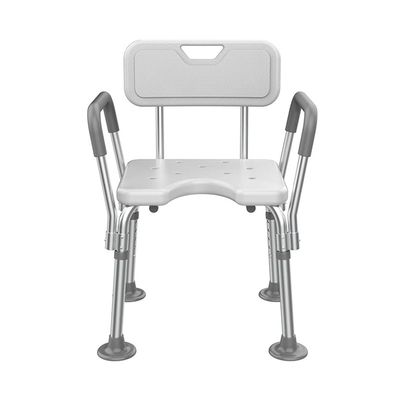 TemkIN Shower Chair for Inside Shower, Shower Seat with Backrest and Armrest, 5 Speed Adjustable Bath Chairs, Bathroom Bench Waterproof Anti Slip (Color : White, Size : 56 * 73~83cm)