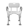 TemkIN Shower Chair for Inside Shower, Shower Seat with Backrest and Armrest, 5 Speed Adjustable Bath Chairs, Bathroom Bench Waterproof Anti Slip (Color : White, Size : 56 * 73~83cm)