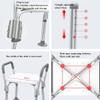 TemkIN Shower Chair for Inside Shower, Shower Seat with Backrest and Armrest, 5 Speed Adjustable Bath Chairs, Bathroom Bench Waterproof Anti Slip (Color : White, Size : 56 * 73~83cm) view 2