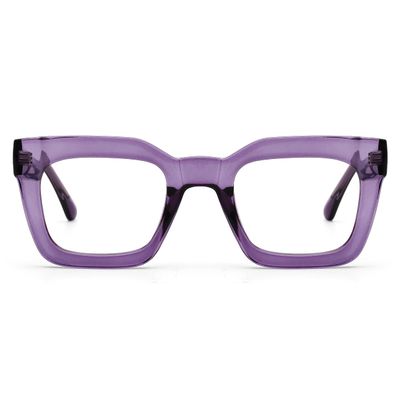 AQWANO Reading Glasses Women Square Computer Readers Stylish Designer Blue Light Block Anti Glare UV Ray Filter Eyeglasses, Purple 1.0