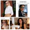 AQWANO Reading Glasses Women Square Computer Readers Stylish Designer Blue Light Block Anti Glare UV Ray Filter Eyeglasses, Purple 1.0 view 3