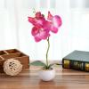 ECLAYA Fake Flowers Three-Flowered Phalaenopsis Bonsai Green Plant Simulation Potted Plant Rose Three-Flowered Phalaenopsis Small Bonsai (Small Round Pot) view 1