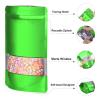 7.1"x10.2" 1 Quart 120pcs Mylar Bags for Food Storage,Smell Proof Bag with Matte Window Resealable Food Storage Bags for Small Business, Stand-up Foil Pouch Packaging Freeze Dried Candy BagGreen view 3