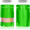 7.1"x10.2" 1 Quart 120pcs Mylar Bags for Food Storage,Smell Proof Bag with Matte Window Resealable Food Storage Bags for Small Business, Stand-up Foil Pouch Packaging Freeze Dried Candy BagGreen view 4