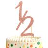1/2 Half Birthday Cake Topper, Happy 6 Months Birthday Cake Decor, 1/2 Way To One, Baby's Half Year Birhtday Party Decorations Supplies, Rose Gold Glitter view 1