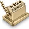 Cigar Cutter Stainless Steel Quad Tabletop Cigar Cutter, Brushed Finish, Stainless Steel V Carved Desktop Cigar Cutter for Cigar Cutting (Gold) view 1