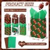 Aoriher 24 Pcs Football Party Favors Gift Bags with Tissue Paper, Sport Goodie Treats Bags Football Theme Candy Paper Bags for Birthday Party Supplies Kids Boys Girls view 2