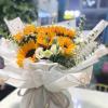 20 Sheet Gold Edge Flower Wrapping Paper, White Florist Bouquet DIY Craft Fresh Flower Bouquet Wrap Waterproof Floral Wrapping Gift Box Packaging Material Florist Supplies, 22.8*22.8 Inches view 4