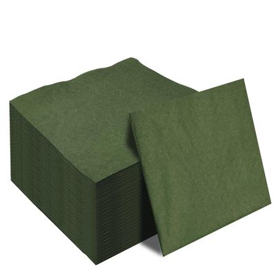 50 Pieces 3-ply Green Napkin Disposable Cocktail Napkins Beverage Napkins Dessert Napkins Paper Napkins for Wedding Birthday Party Paper Dinner Napkins