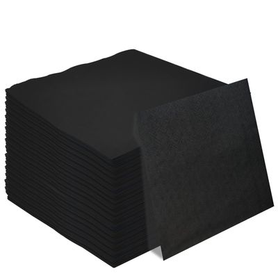 50 Pieces 3-ply Black Napkin Cocktail Napkins Beverage Napkins Dessert Napkins Disposable Paper Napkins for Wedding Birthday Party Paper Dinner Napkins