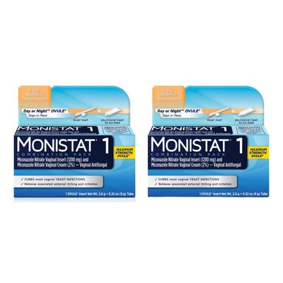 Monistat 1-Dose Treatment, 1 Ovule Insert & External Cream (Pack of 2)