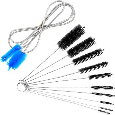 11pcs Long Pipe Cleaner Set, Flexible Drain Brush, Flexible Long Drain Brush Extra Long Flexible Tube Cleaning Brush Fridge Cleaning Tool for Cleaning Pipes, Keyboards, and Hard to Reach Areas