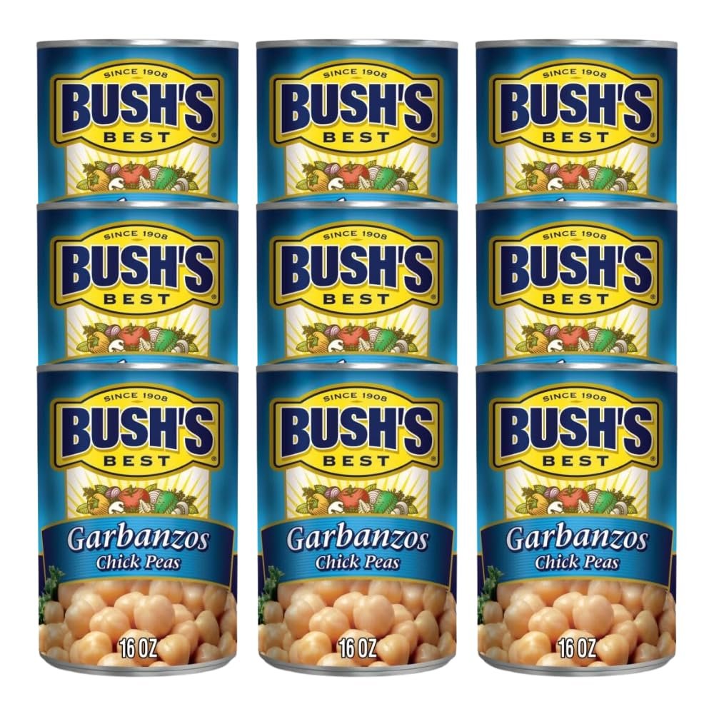BUSH'S BEST Garbanzos Chick Peas, 16oz (Pack of 9)