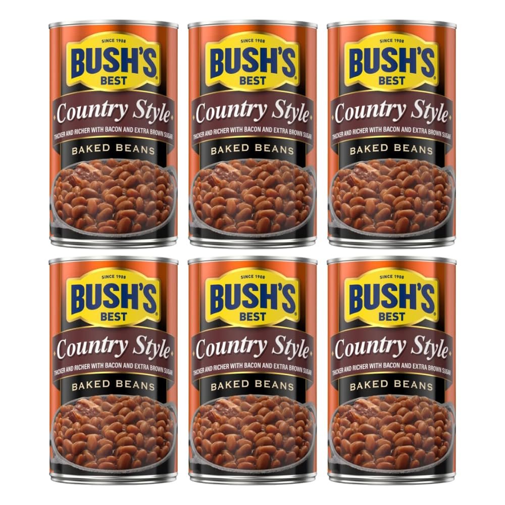 BUSH'S BEST Canned Country Style Baked Beans, 28Oz. (Pack of 6)