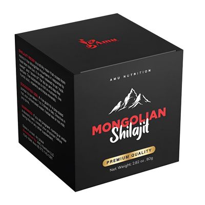 AMU NUTRITION Shilajit Pure Himalayan Organic - Harvested from Mongolia - Shilajit for Men - Natural Source of Fulvic Acid Trace Minerals- 80GR