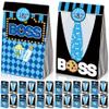 HAPPARTY BOSS Party Favor Gift Bags 24 PCS with 30 Stickers for Blue Black Boy Birthday Baby Shower Goodie Candy Treat Bags Party Decoration Supplies view 1