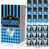 HAPPARTY BOSS Party Favor Gift Bags 24 PCS with 30 Stickers for Blue Black Boy Birthday Baby Shower Goodie Candy Treat Bags Party Decoration Supplies view 3