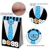 HAPPARTY BOSS Party Favor Gift Bags 24 PCS with 30 Stickers for Blue Black Boy Birthday Baby Shower Goodie Candy Treat Bags Party Decoration Supplies view 4