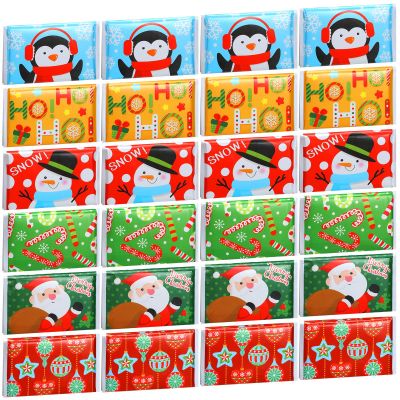 24 Packs Travel Size Tissue Pocket Slim Pack Facial 3 Ply Wallet Size Pocket Tissues for Travel Wedding Party Favors, 6 Styles(Snowman)
